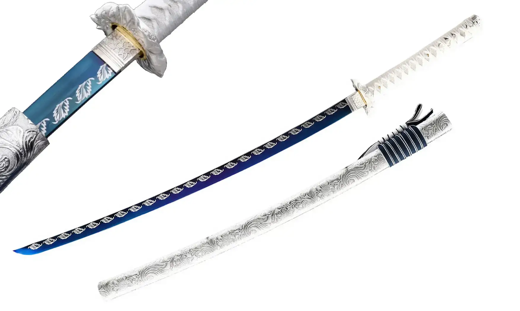 Katana lame bleu